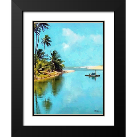 Everyone Loves Palm Trees XV Black Modern Wood Framed Art Print with Double Matting by Medeiros, Celito