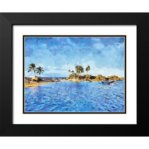 Windy Day by the Sea Black Modern Wood Framed Art Print with Double Matting by Medeiros, Celito
