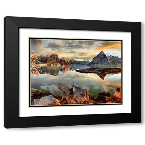 Faroe Islands Black Modern Wood Framed Art Print with Double Matting by Medeiros, Celito