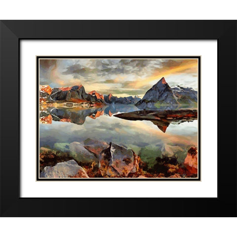 Faroe Islands Black Modern Wood Framed Art Print with Double Matting by Medeiros, Celito