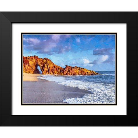 Beautiful Rock far a way Black Modern Wood Framed Art Print with Double Matting by Medeiros, Celito