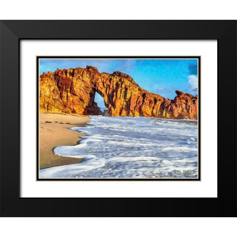 Beautiful Rock near Black Modern Wood Framed Art Print with Double Matting by Medeiros, Celito