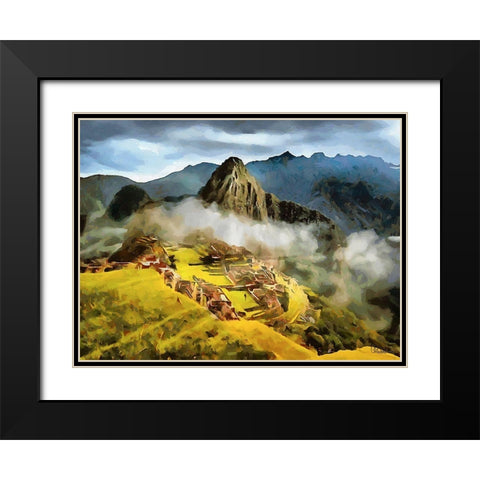 Machu Picchu Black Modern Wood Framed Art Print with Double Matting by Medeiros, Celito