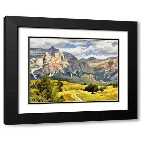 Austrian Mountains II Black Modern Wood Framed Art Print with Double Matting by Medeiros, Celito