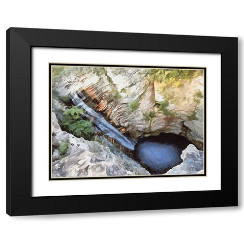 Deep Watterfall Black Modern Wood Framed Art Print with Double Matting by Medeiros, Celito
