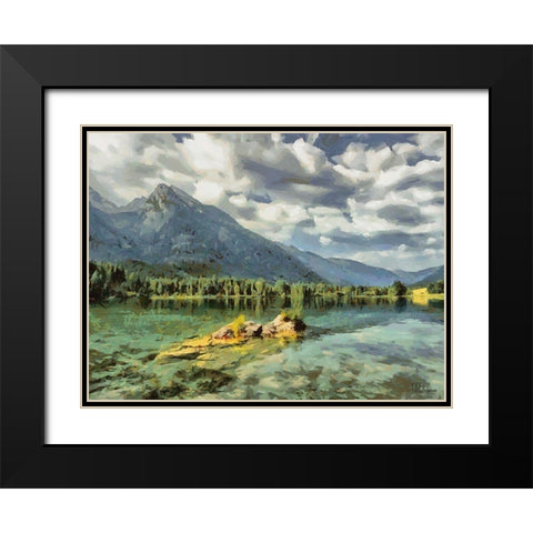 Lake in Canada Black Modern Wood Framed Art Print with Double Matting by Medeiros, Celito