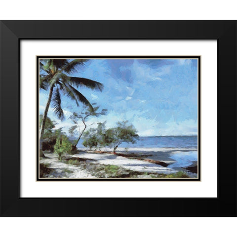 Beach in Brazil I Black Modern Wood Framed Art Print with Double Matting by Medeiros, Celito