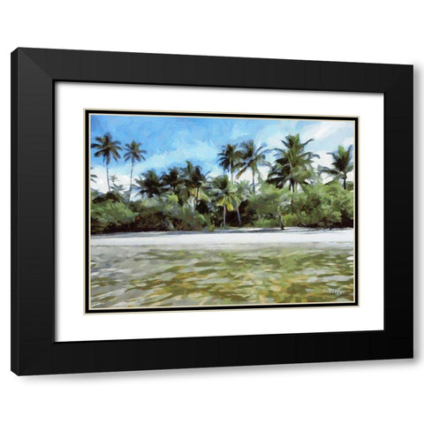 Beach in Brazil II Black Modern Wood Framed Art Print with Double Matting by Medeiros, Celito