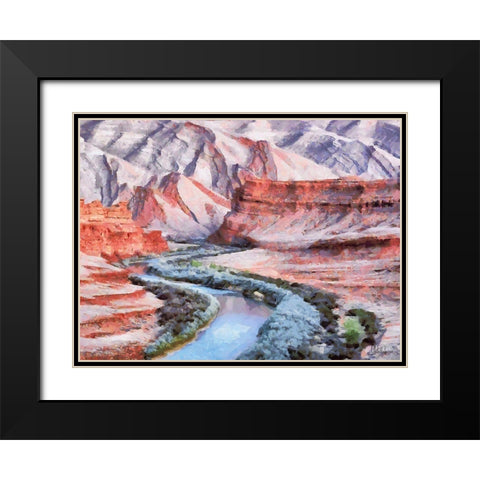 Colorado River Black Modern Wood Framed Art Print with Double Matting by Medeiros, Celito