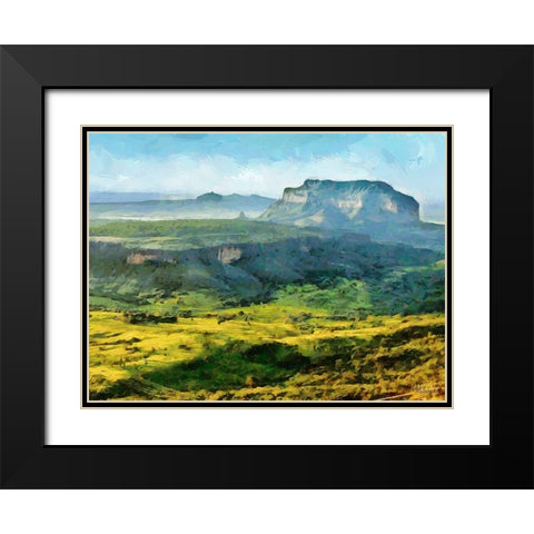A Big Rock Black Modern Wood Framed Art Print with Double Matting by Medeiros, Celito
