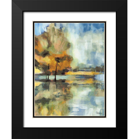 Abstract Landscape I Black Modern Wood Framed Art Print with Double Matting by Medeiros, Celito