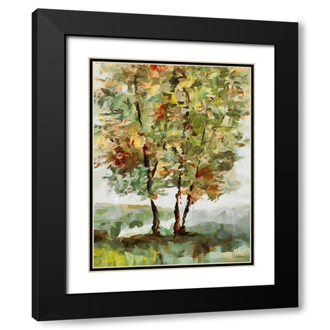 Abstract Landscape III Black Modern Wood Framed Art Print with Double Matting by Medeiros, Celito