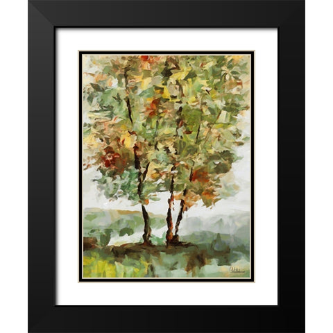 Abstract Landscape III Black Modern Wood Framed Art Print with Double Matting by Medeiros, Celito