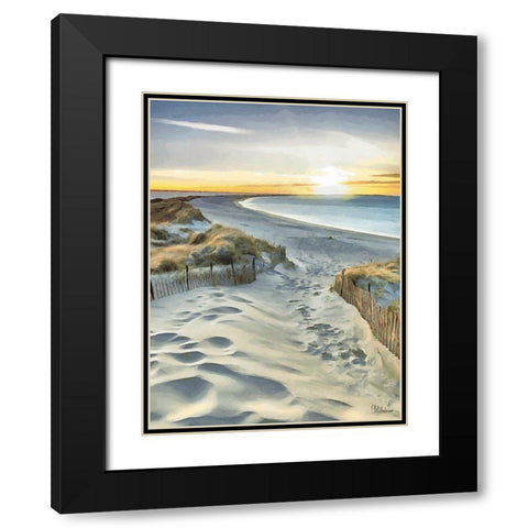 Beach with White Sand Black Modern Wood Framed Art Print with Double Matting by Medeiros, Celito