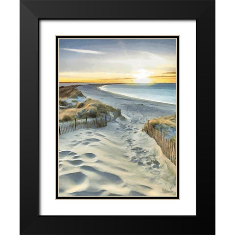 Beach with White Sand Black Modern Wood Framed Art Print with Double Matting by Medeiros, Celito