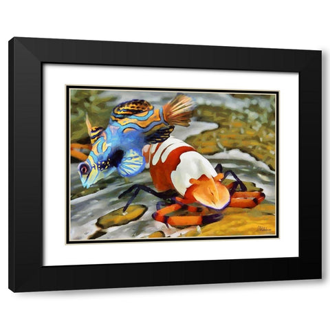 Fishes in Tropical Sea V Black Modern Wood Framed Art Print with Double Matting by Medeiros, Celito