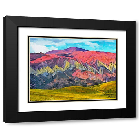 Painted Mountains IV Black Modern Wood Framed Art Print with Double Matting by Medeiros, Celito