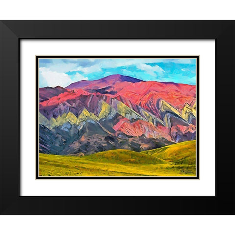 Painted Mountains IV Black Modern Wood Framed Art Print with Double Matting by Medeiros, Celito