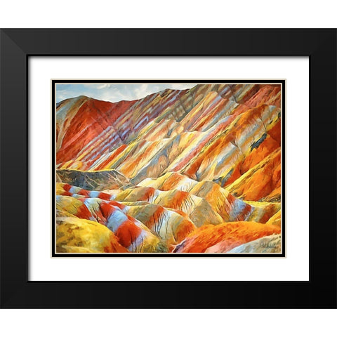 Painted Mountains V Black Modern Wood Framed Art Print with Double Matting by Medeiros, Celito