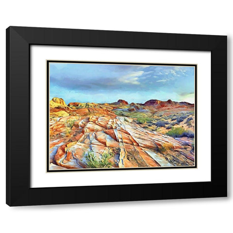 Painted Mountains VI Black Modern Wood Framed Art Print with Double Matting by Medeiros, Celito