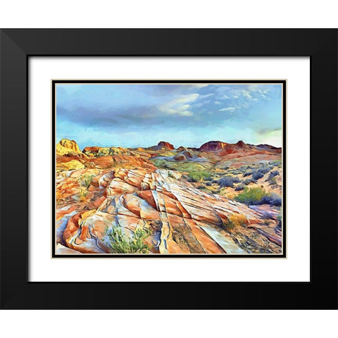 Painted Mountains VI Black Modern Wood Framed Art Print with Double Matting by Medeiros, Celito