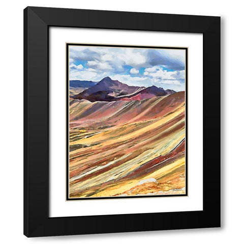 Painted Mountains VII Black Modern Wood Framed Art Print with Double Matting by Medeiros, Celito