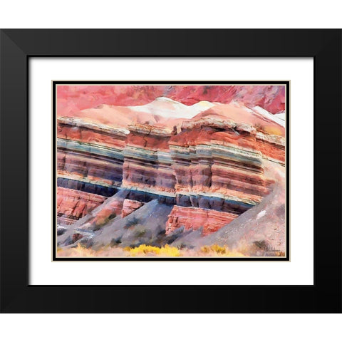Painted Mountains VIII Black Modern Wood Framed Art Print with Double Matting by Medeiros, Celito