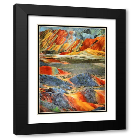 Painted Mountains IX Black Modern Wood Framed Art Print with Double Matting by Medeiros, Celito