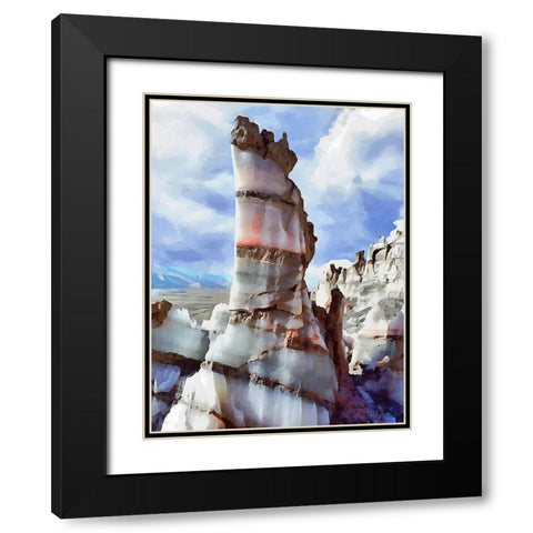 Painted Mountains X Black Modern Wood Framed Art Print with Double Matting by Medeiros, Celito