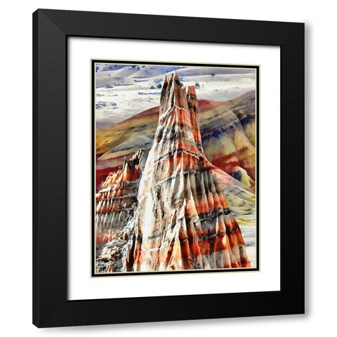 Painted Mountains XII Black Modern Wood Framed Art Print with Double Matting by Medeiros, Celito