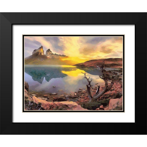 Rocky Nature IV Black Modern Wood Framed Art Print with Double Matting by Medeiros, Celito