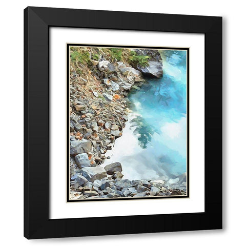 Rocky Nature VII Black Modern Wood Framed Art Print with Double Matting by Medeiros, Celito