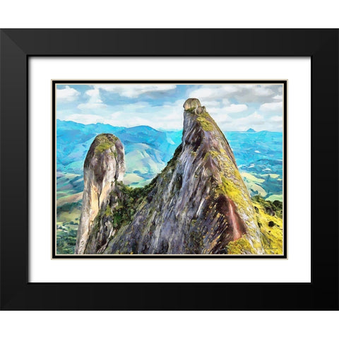 Rocky Nature XIV Black Modern Wood Framed Art Print with Double Matting by Medeiros, Celito