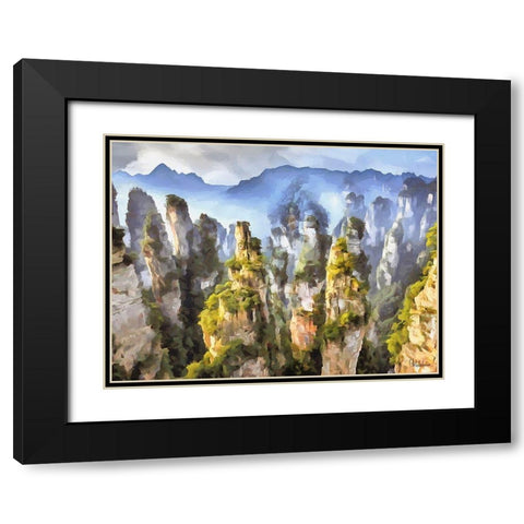 Rocky Nature XV Black Modern Wood Framed Art Print with Double Matting by Medeiros, Celito