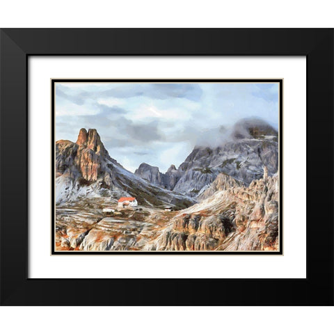 Rocky Nature XVI Black Modern Wood Framed Art Print with Double Matting by Medeiros, Celito