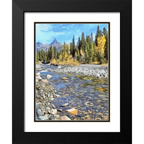 Rocky Nature XVIII Black Modern Wood Framed Art Print with Double Matting by Medeiros, Celito