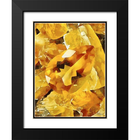 Yellow Precious Stone Black Modern Wood Framed Art Print with Double Matting by Medeiros, Celito