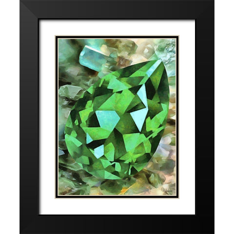 Green Precious Stone Black Modern Wood Framed Art Print with Double Matting by Medeiros, Celito