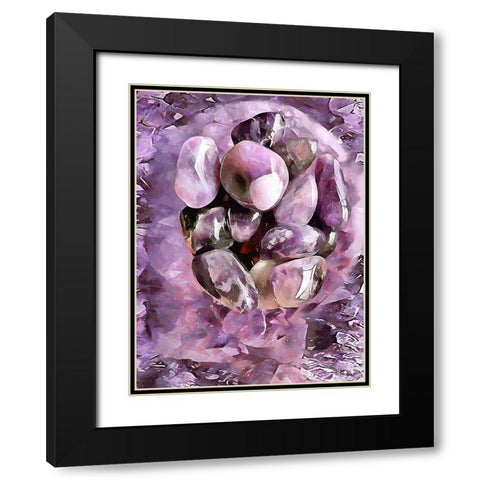 Pink Precious Stone Black Modern Wood Framed Art Print with Double Matting by Medeiros, Celito