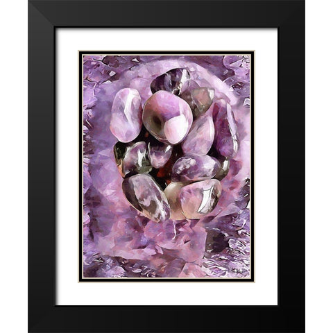 Pink Precious Stone Black Modern Wood Framed Art Print with Double Matting by Medeiros, Celito