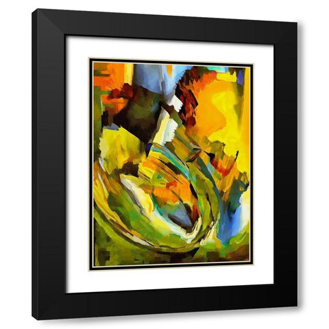 Kandinsky Inspiration II Black Modern Wood Framed Art Print with Double Matting by Medeiros, Celito