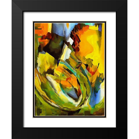 Kandinsky Inspiration II Black Modern Wood Framed Art Print with Double Matting by Medeiros, Celito