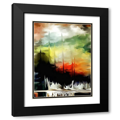Kandinsky Inspiration III Black Modern Wood Framed Art Print with Double Matting by Medeiros, Celito