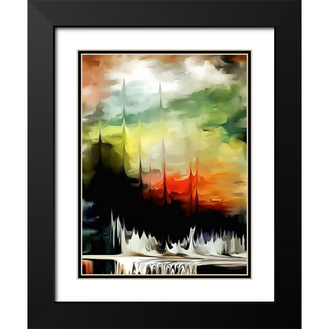 Kandinsky Inspiration III Black Modern Wood Framed Art Print with Double Matting by Medeiros, Celito