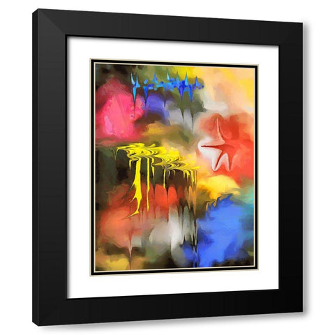 Kandinsky Inspiration IV Black Modern Wood Framed Art Print with Double Matting by Medeiros, Celito