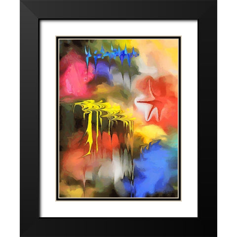 Kandinsky Inspiration IV Black Modern Wood Framed Art Print with Double Matting by Medeiros, Celito