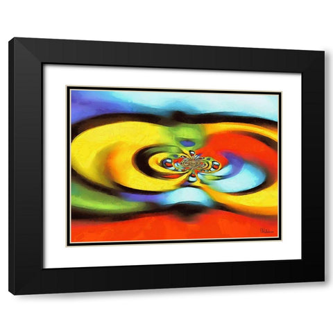 Kandinsky Inspiration VII Black Modern Wood Framed Art Print with Double Matting by Medeiros, Celito