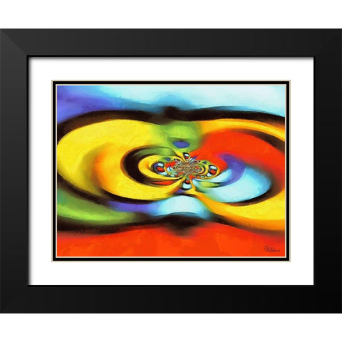 Kandinsky Inspiration VII Black Modern Wood Framed Art Print with Double Matting by Medeiros, Celito