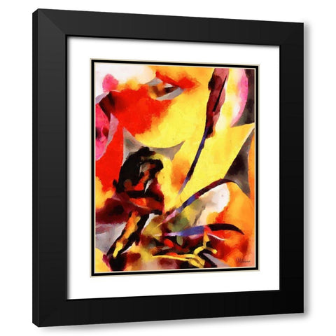 Kandinsky Inspiration VIII Black Modern Wood Framed Art Print with Double Matting by Medeiros, Celito