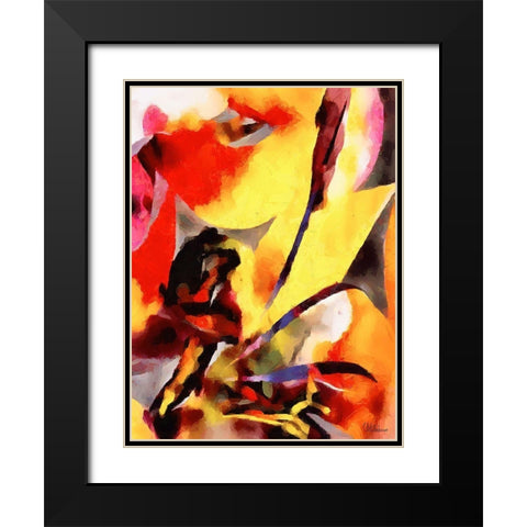 Kandinsky Inspiration VIII Black Modern Wood Framed Art Print with Double Matting by Medeiros, Celito